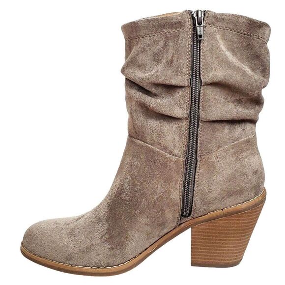 Eurosoft soft Teren slouchy boots pietra gray block heel zip up suede Size 11M - Picture 3 of 10